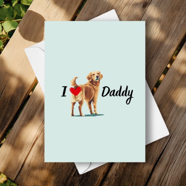 Funny Golden Retriever Hund Bum Butt Fars dag Kort (Skapare uppladdad)