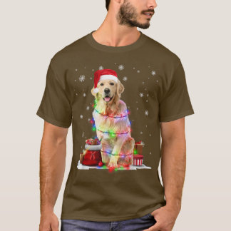 Funny Golden Retriever Hund Träd jul Ljus X T Shirt