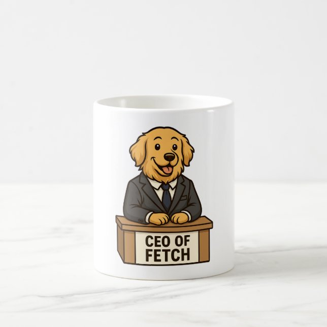 Funny Golden Retriever i Kostym Hund design Kaffemugg (Center)