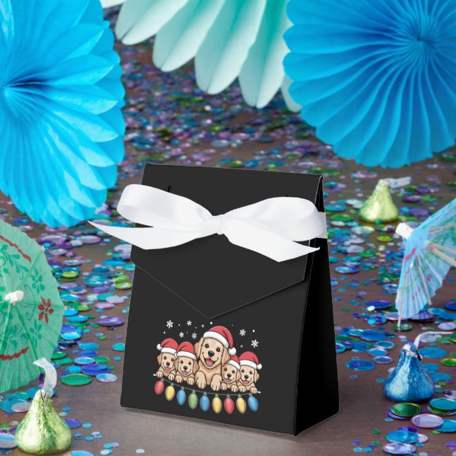 Funny Golden Retriever jul Puppy Hund Presentaskar (Part)