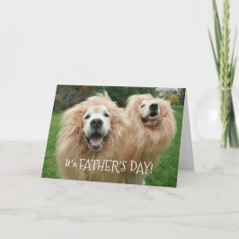 Funny Golden Retriever Lejona Hundar Fars dag Kort