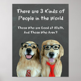 Funny Golden Retriever Math Joke Classroom Poster