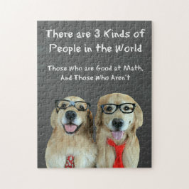 Funny Golden Retriever Math Joke Pussel
