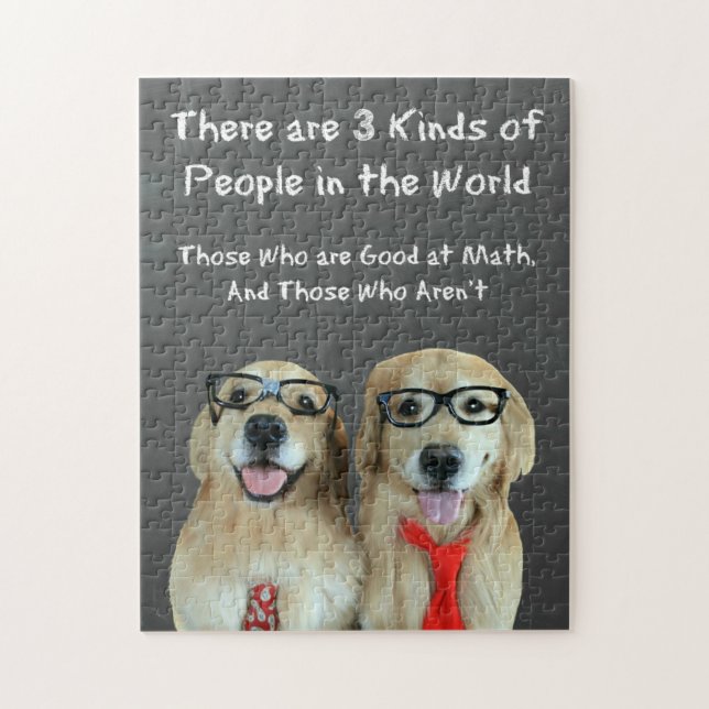 Funny Golden Retriever Math Joke Pussel (Vertikal)