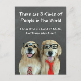 Funny Golden Retriever Math Joke Vykort
