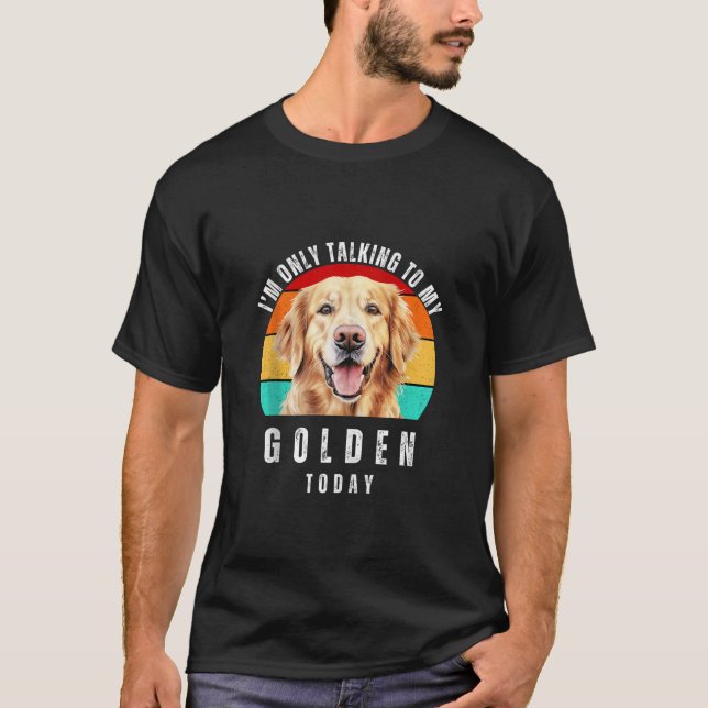 Funny Golden Retriever Puppy Hund Pappa Mamma Pres T Shirt (Framsida)
