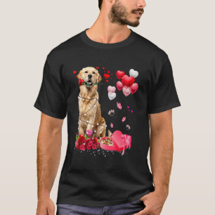 Funny Golden Retriever Ro Heart Lycklig Valentine T Shirt