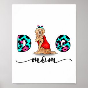 Funny Golden Retriever Tattoo I Kärlek You Hund L Poster