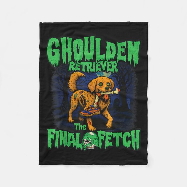 Funny Golden Retriever Zombie Halloween, Soky Ghou Fleecefilt (Framsidan)