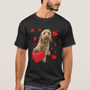 Funny Goldendoodle Hund Hearts Alla hjärtans dag T Shirt