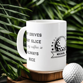 Funny Golf and Coffee Pun Typography Personlig Jumbo Mugg