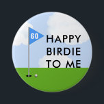 Funny Golf Birthday Knapp<br><div class="desc">Golf birdie-födelsedagskaraktär. Redigera text om du vill lägga till ålder på favoritgolfen.</div>