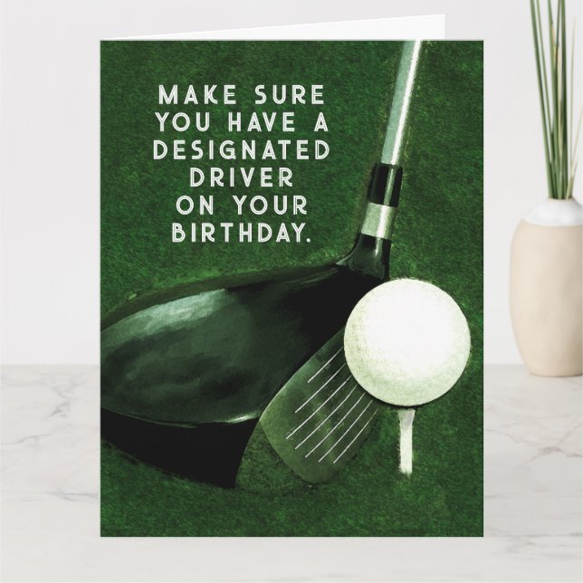 Funny Golf Birthday Kort (Framsida)