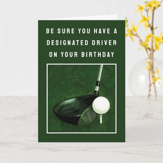 Funny Golf Birthday Kort (Gul blomma)