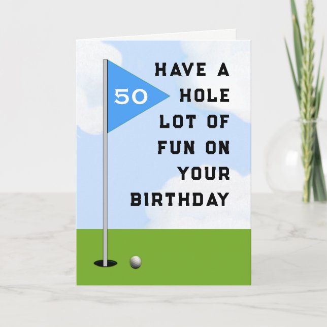 Funny Golf Birthday Kort (Framsida)
