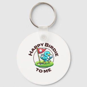 Funny Golf Birthday Lycklig Birdie Golfer Kids Boy Nyckelring