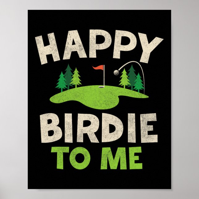 Funny Golf Birthday Shirt Lycklig Birdie Golfer Ki Poster (Framsidan)