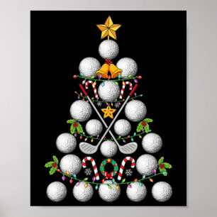 Funny Golf Boll Julgran jul Golf Kärlek Poster
