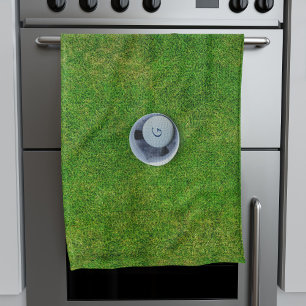 Funny Golf Boll Monogram Grönt Kitchen Towel Kökshandduk