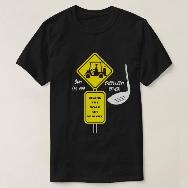 Funny Golf Cart-drivrutin T Shirt (Design framsida)
