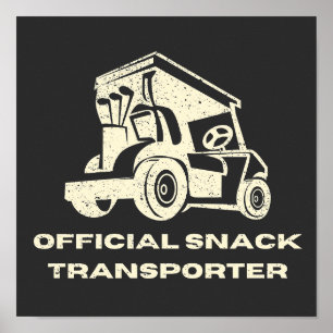 Funny Golf Cart Officiell Snack-transportör Poster