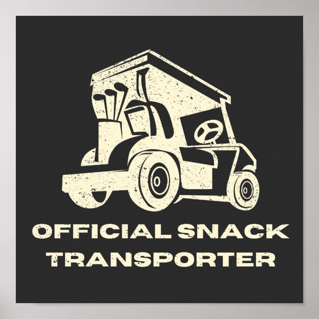 Funny Golf Cart | Officiell Snack-transportör Poster (Framsidan)