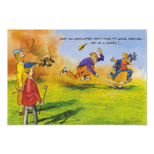 Funny golf chase fototryck (Framsidan)