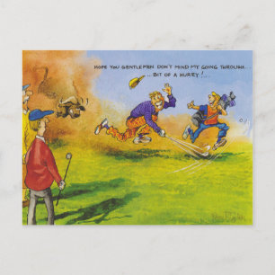 Funny golf chase vykort