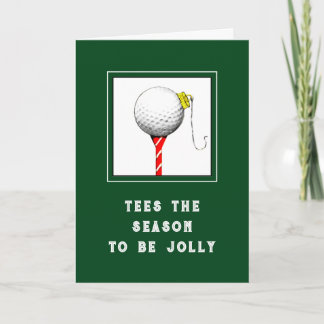 Funny Golf Christmas Helgkort