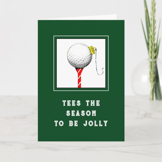 Funny Golf Christmas Helgkort (Framsida)