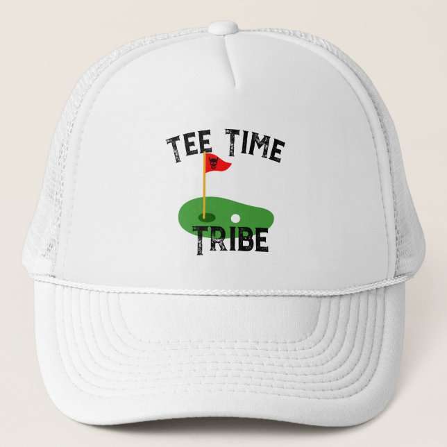 Funny Golf Citotes Pun Tee Time Tribe Golf Hat Keps (Framsida)