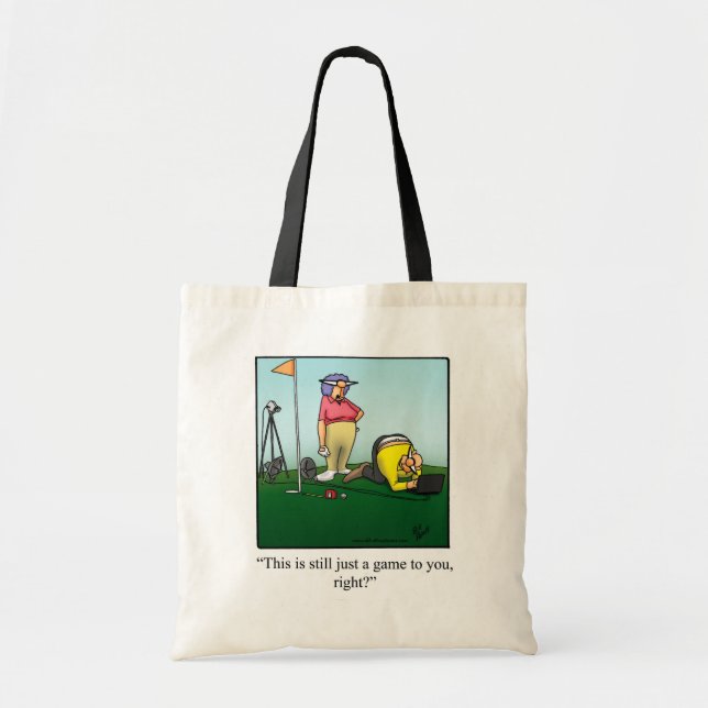 Funny Golf Couple Humor Tote Bag Tygkasse (Framsidan)