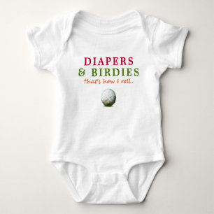 Funny Golf Diaper and Birdies T Shirt