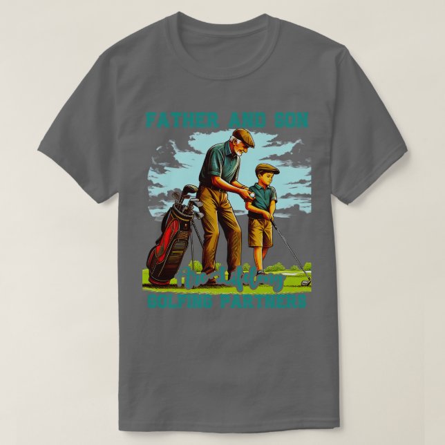 Funny Golf Far Son Matching Bass Dady Pappa Boys T Shirt (Design framsida)