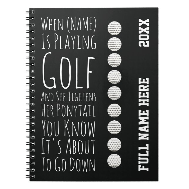 Funny Golf Gifts For Her Teen Girls Women Player Anteckningsbok (Framsidan)