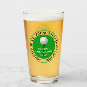 Funny Golf Golfing Golfer Boll Tee Beer Glaskopp