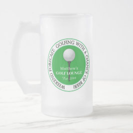 Funny Golf Golfing Golfer Boll Tee Glass Frostat Ölglas