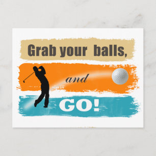Funny Golf Grab Din Bollar ID466 Vykort