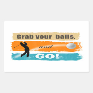 Funny Golf Grab Ditt Bollar Rektangulärt Klistermärke