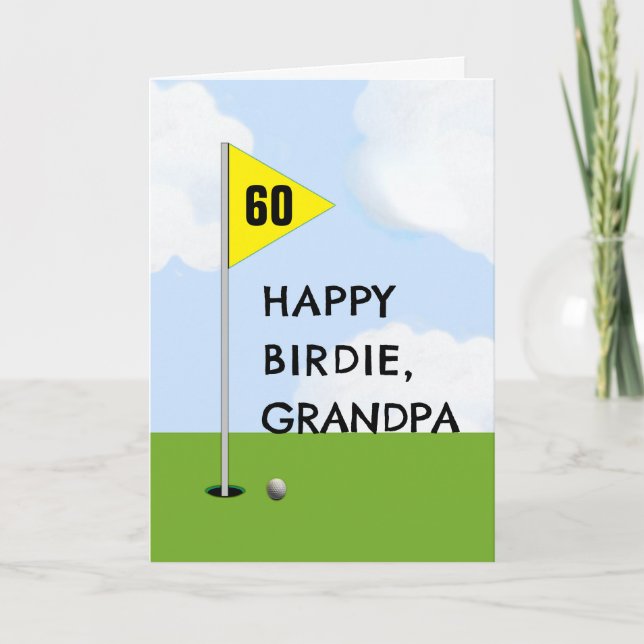 Funny Golf Grandpa Birthday Card Kort (Framsida)