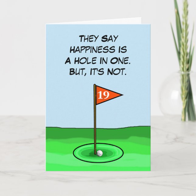 Funny Golf Hål 19-födelsedagskort Kort (Framsida)