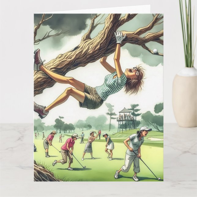 Funny Golf-hälsningskort Kort (Framsida)