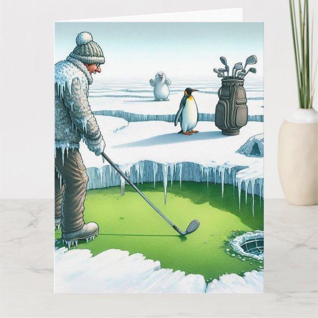 Funny Golf-hälsningskort Kort (Framsida)