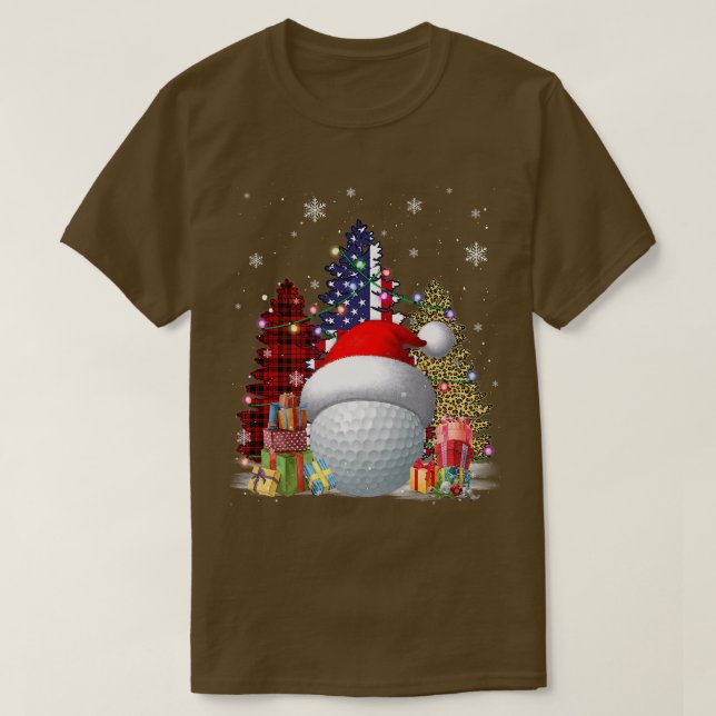 Funny Golf Hat Santa Flagga Us Buffalo Play Leopar T Shirt (Design framsida)