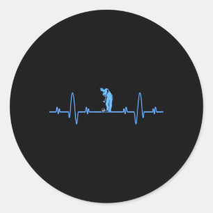 Funny Golf Heartslag Shirt - Golfers Manar Women G Runt Klistermärke