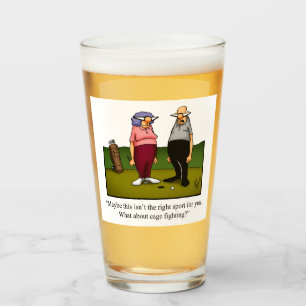 Funny Golf Humor Beer Glass Glaskopp