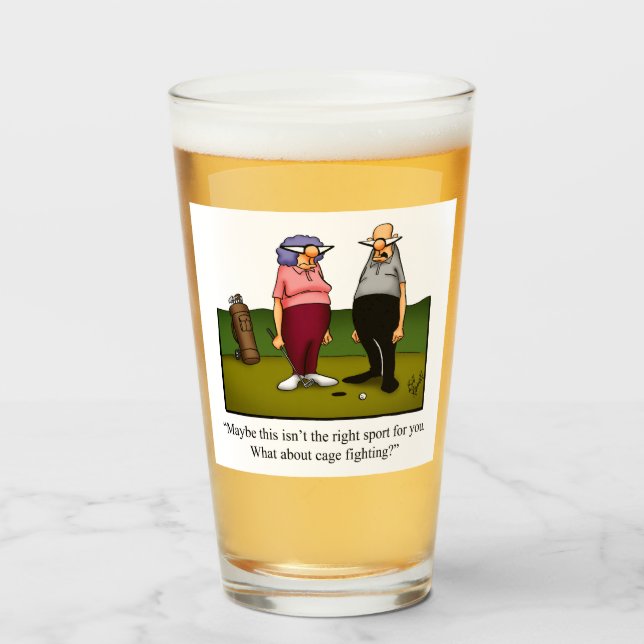 Funny Golf Humor Beer Glass Glaskopp (Framsida fylld)
