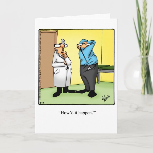 Funny Golf Humor Blank Greeting Card Kort (Framsida)