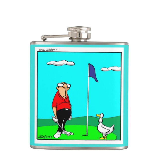 Funny Golf Humor Flask Gift Fickplunta (Framsidan)