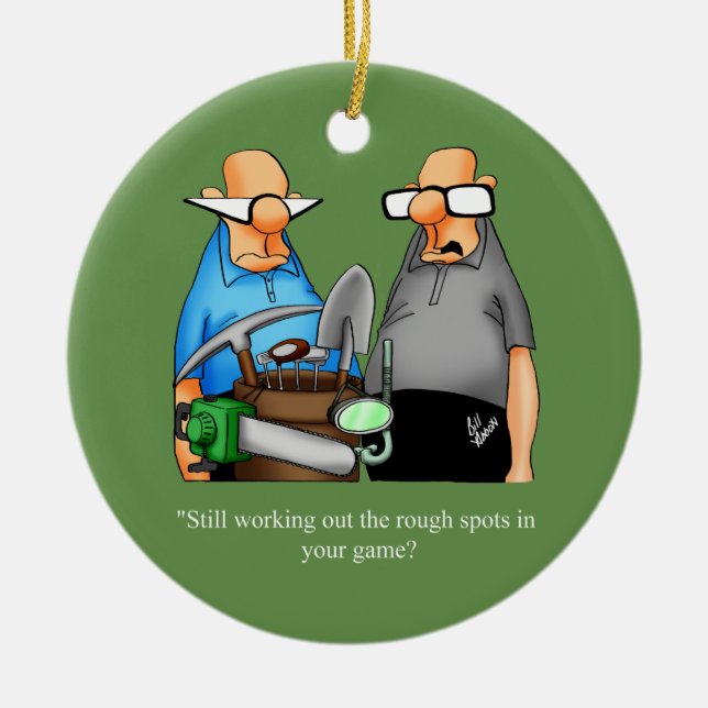 Funny Golf Humor Tecknad Ornament (Framsidan)